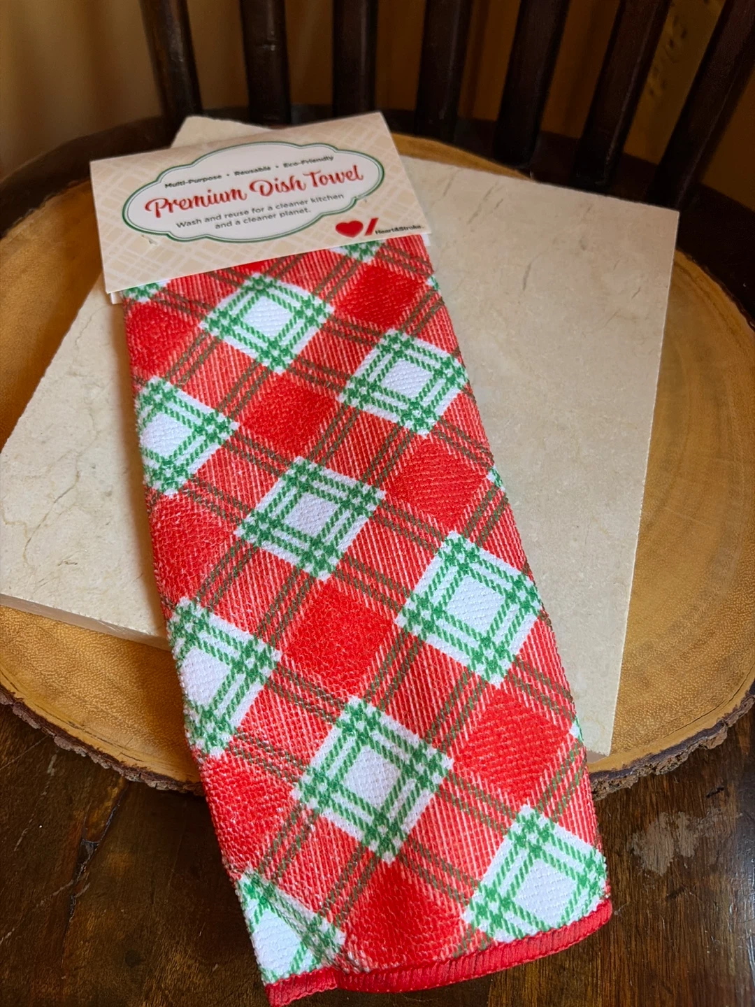NEW Premium Reusable Dish Towel in Red and Green
