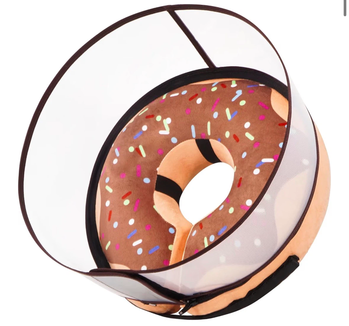 Donut Pattern Pet Recovery Cone Large