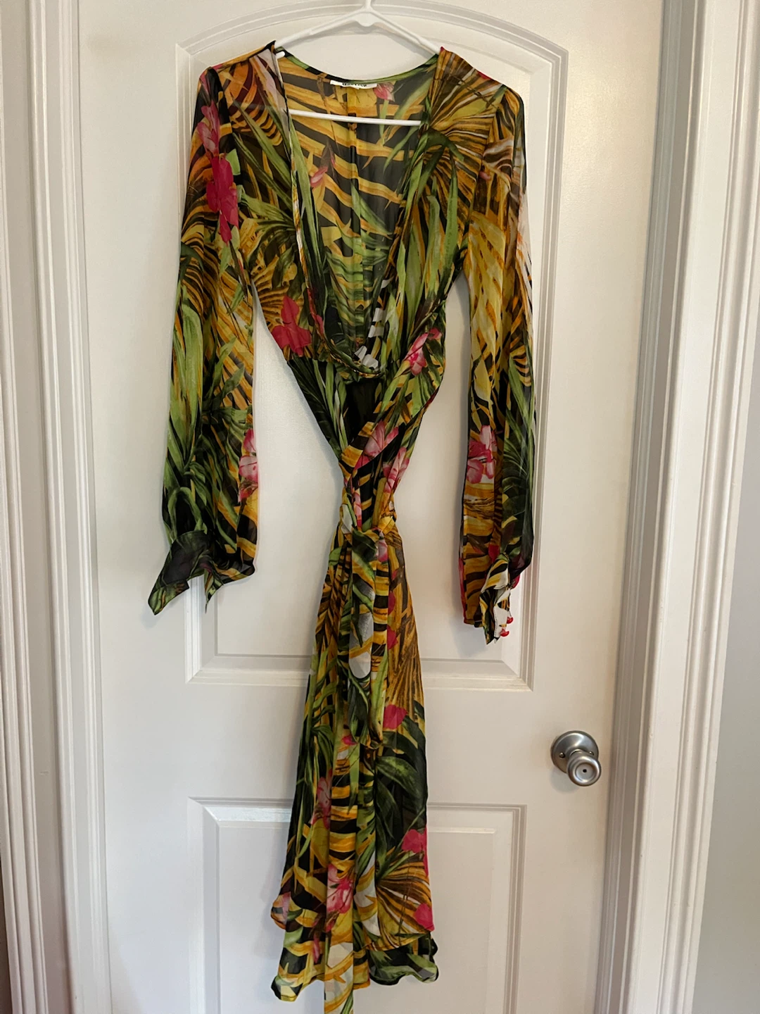 Max Love Tropical Print Wrap Dress