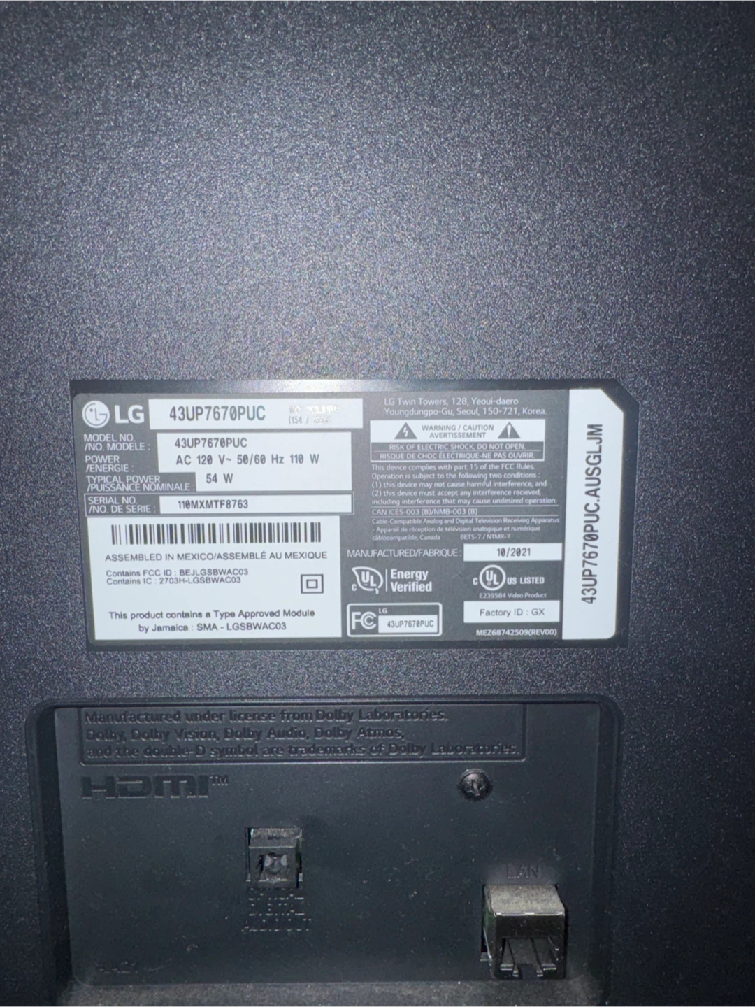 LG 43-inch 4K Smart TV 43UP7670PUC - photo 3