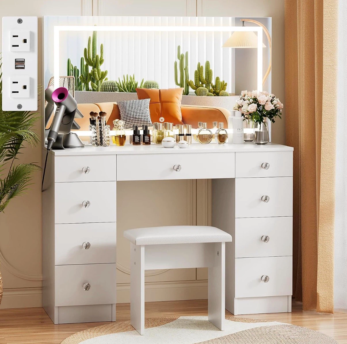 Beautiful led makeup desk vanity - photo 2