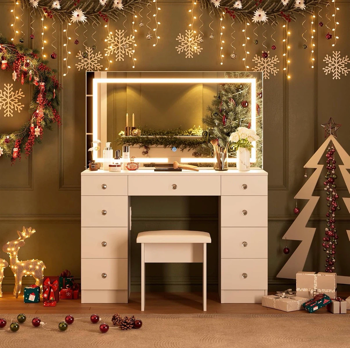 Beautiful led makeup desk vanity - photo 3