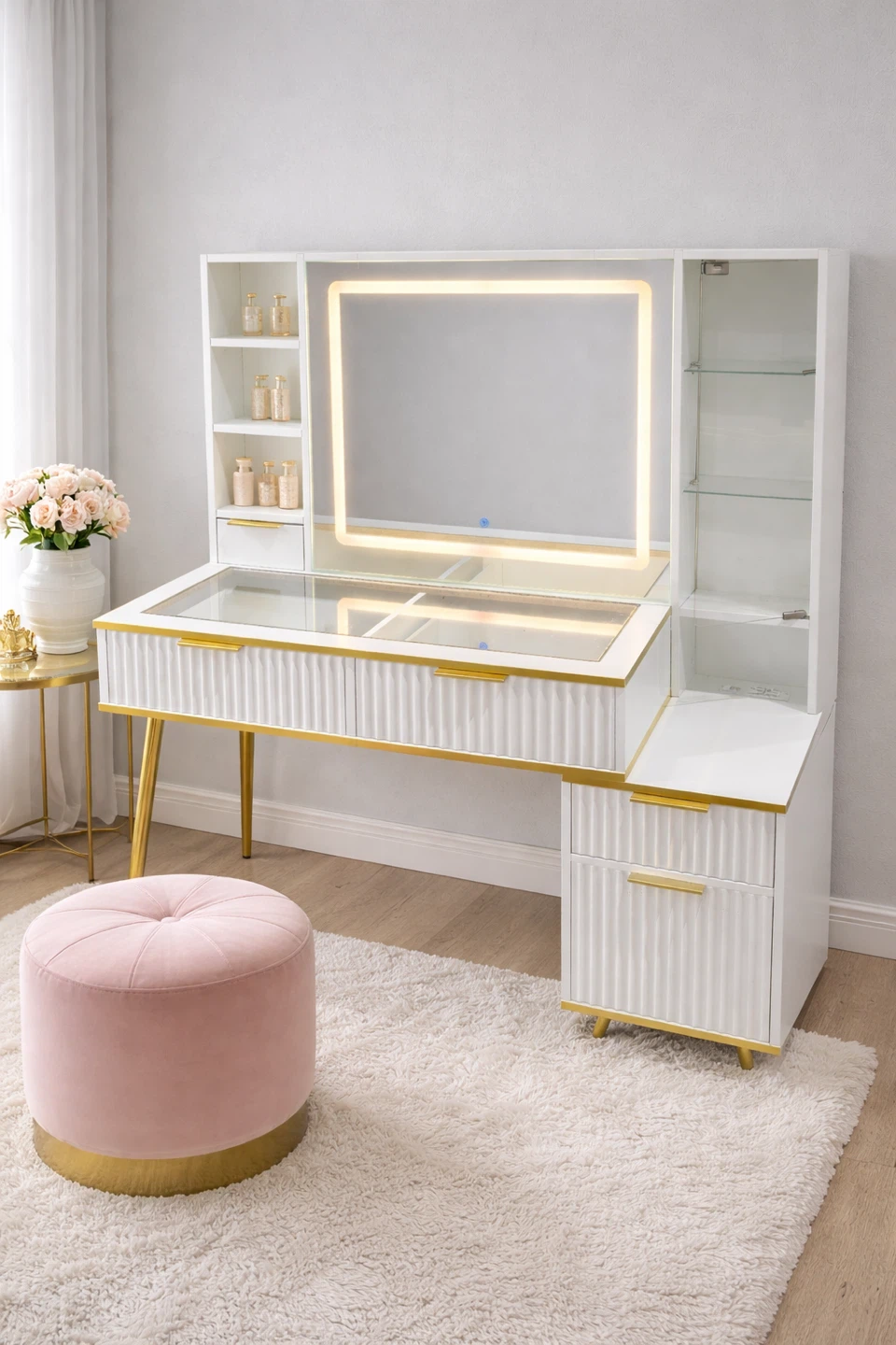 Stunning led makeup desk vanity - photo 3