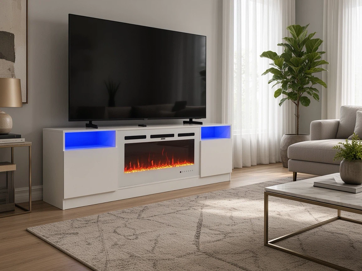 Fireplace led tv stand - photo 2