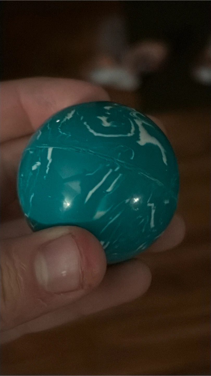 Teal and White Swirl Bouncy Ball