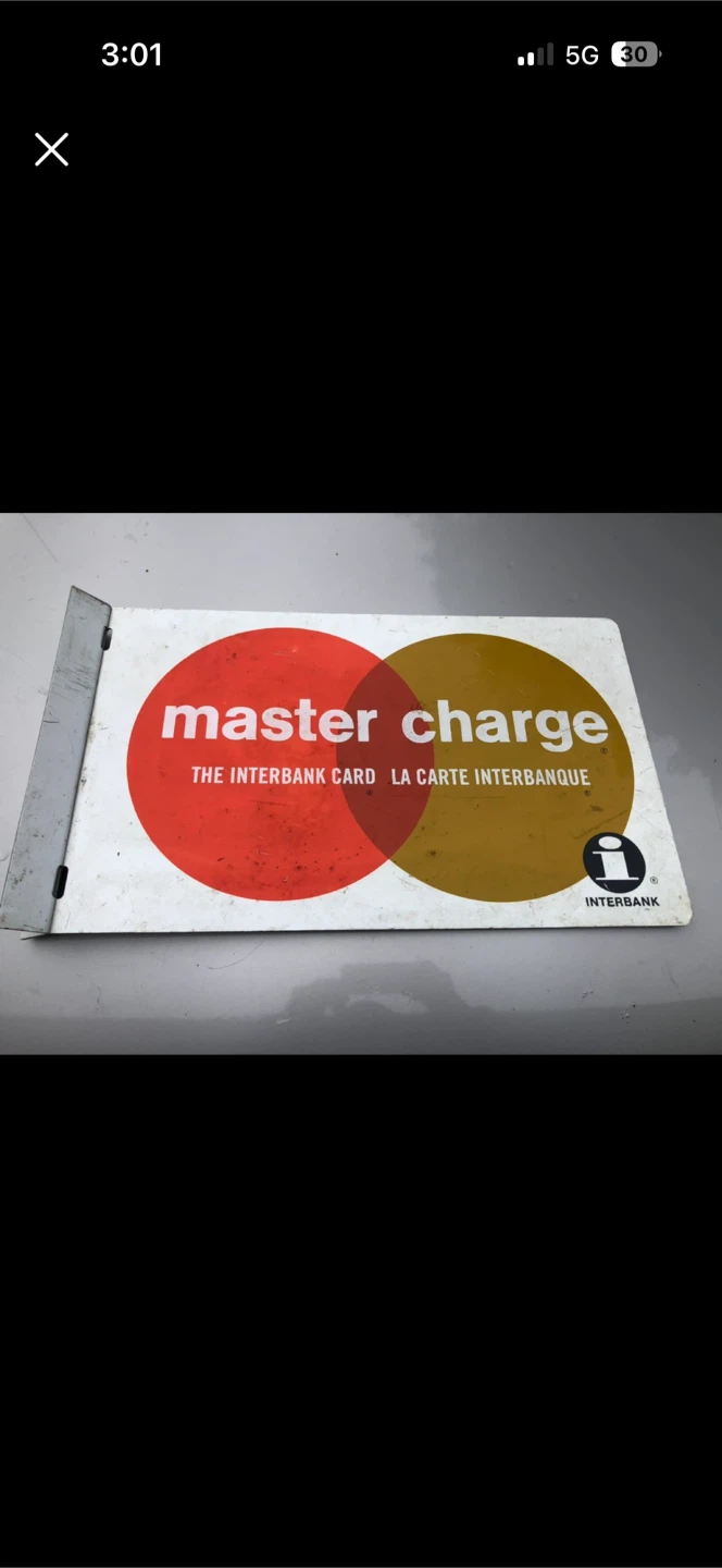 Vintage Master Charge metal sign