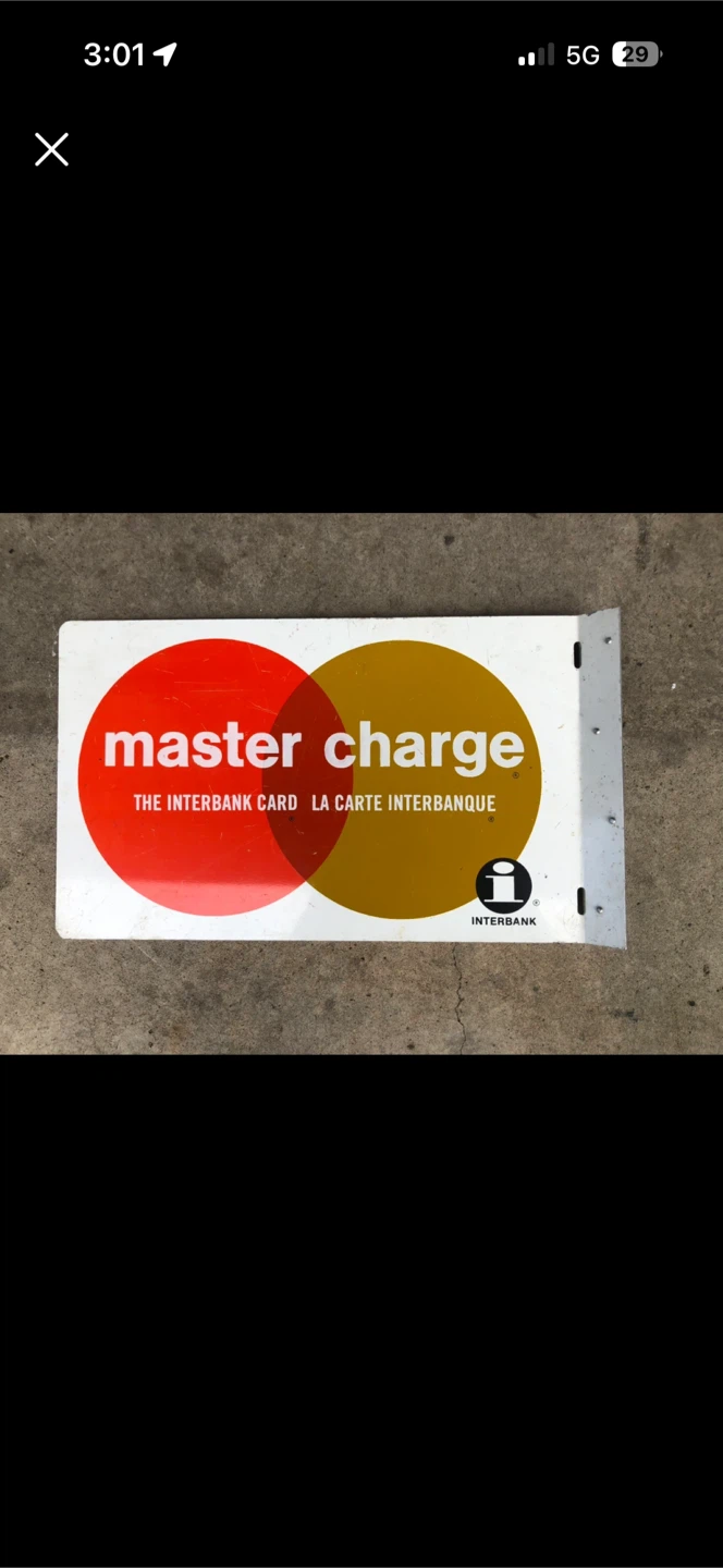 Vintage Master Charge metal sign - photo 2