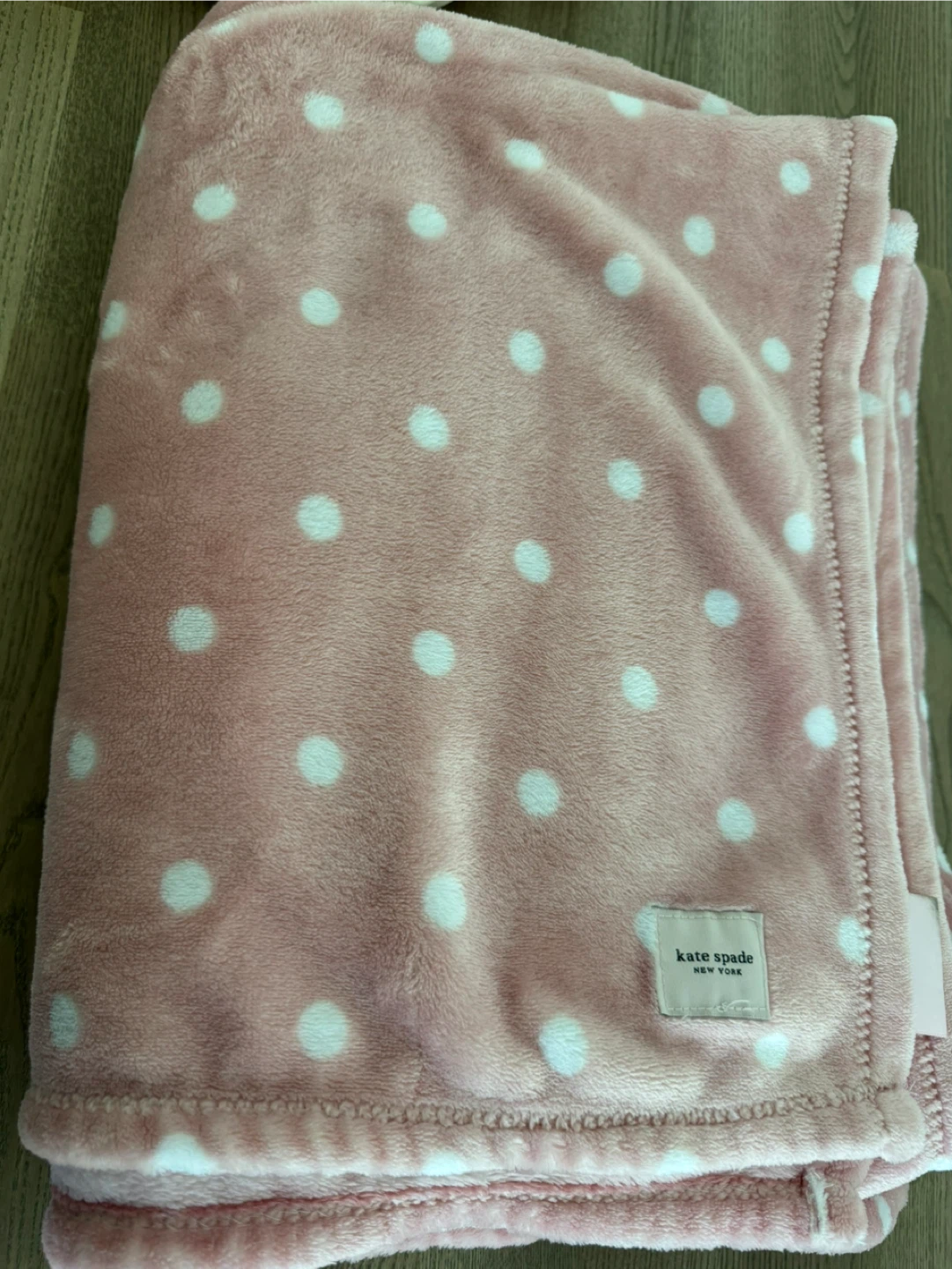 New/Kate Spade New York Polka Dot Plush Throw Blanket
