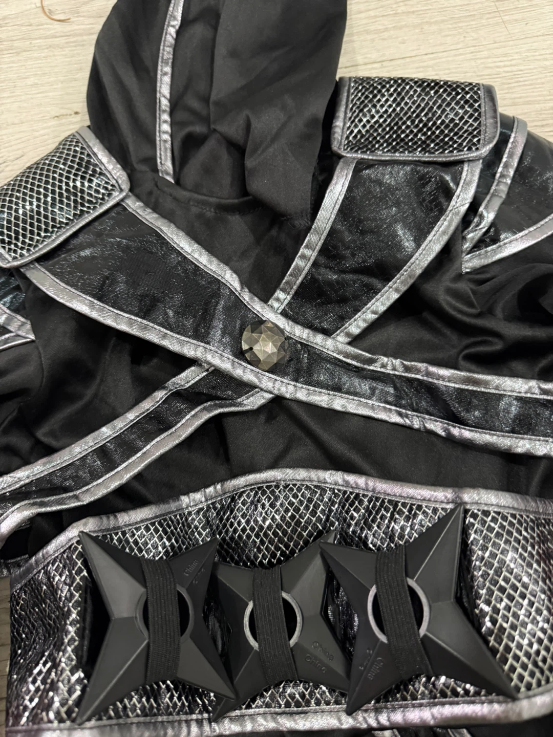 Kids Ninja Costume Black and Silver - photo 3