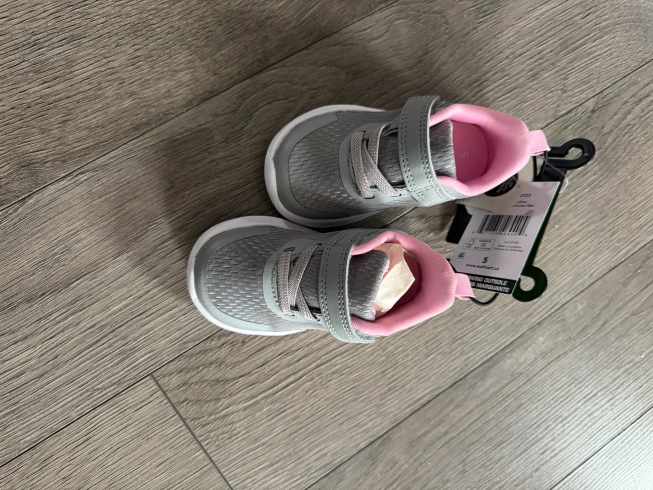 Athletic Works Toddler Shoes - Grey/Pink Size 5