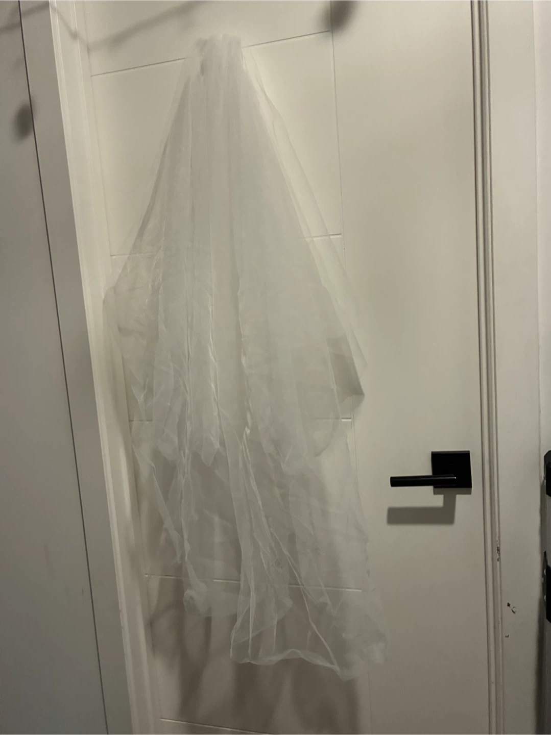 White Wedding Veil | two layer raw edge