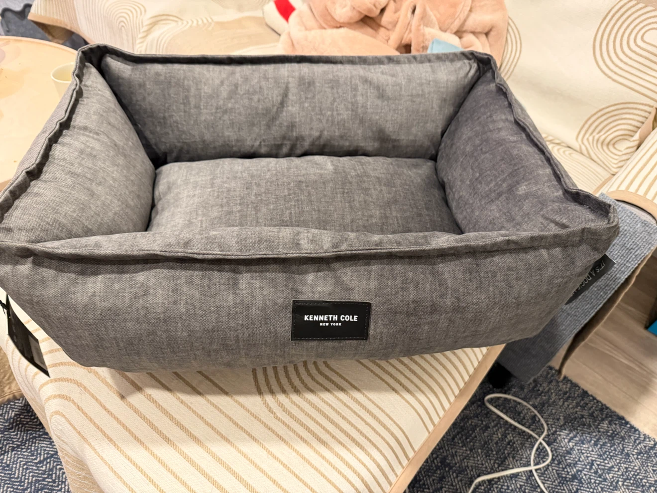 Kenneth Cole grey pet bed