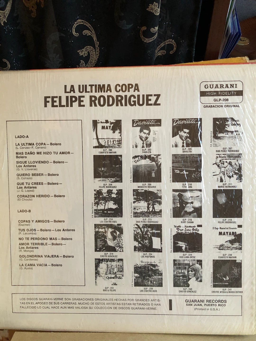 Felipe Rodriguez La Ultima Copa Vinyl Record - photo 2