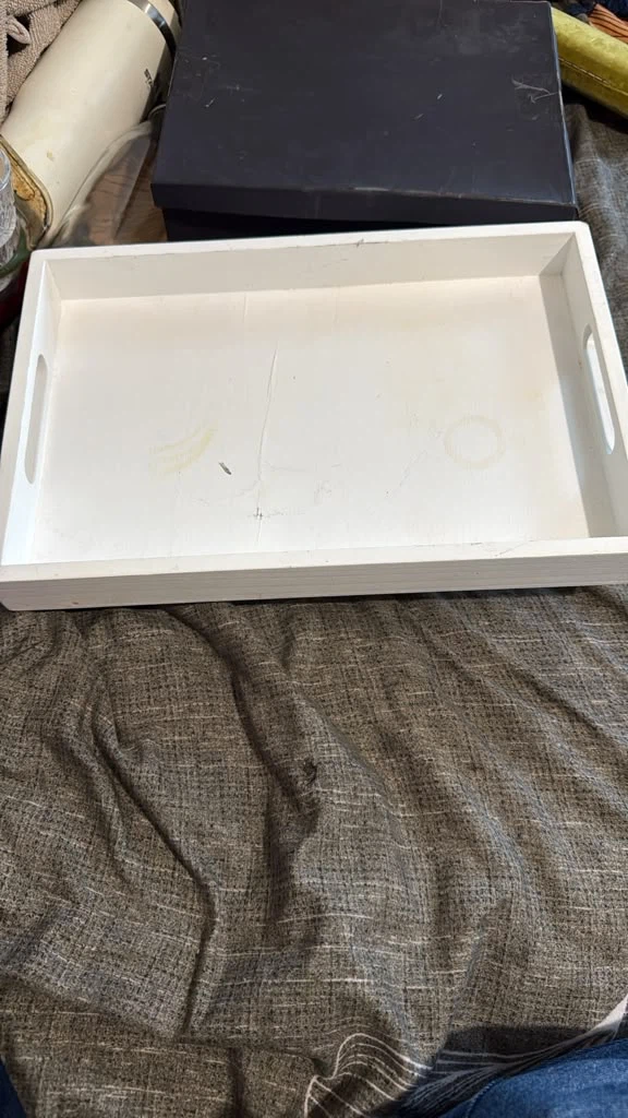 White Rectangular Serving Tray