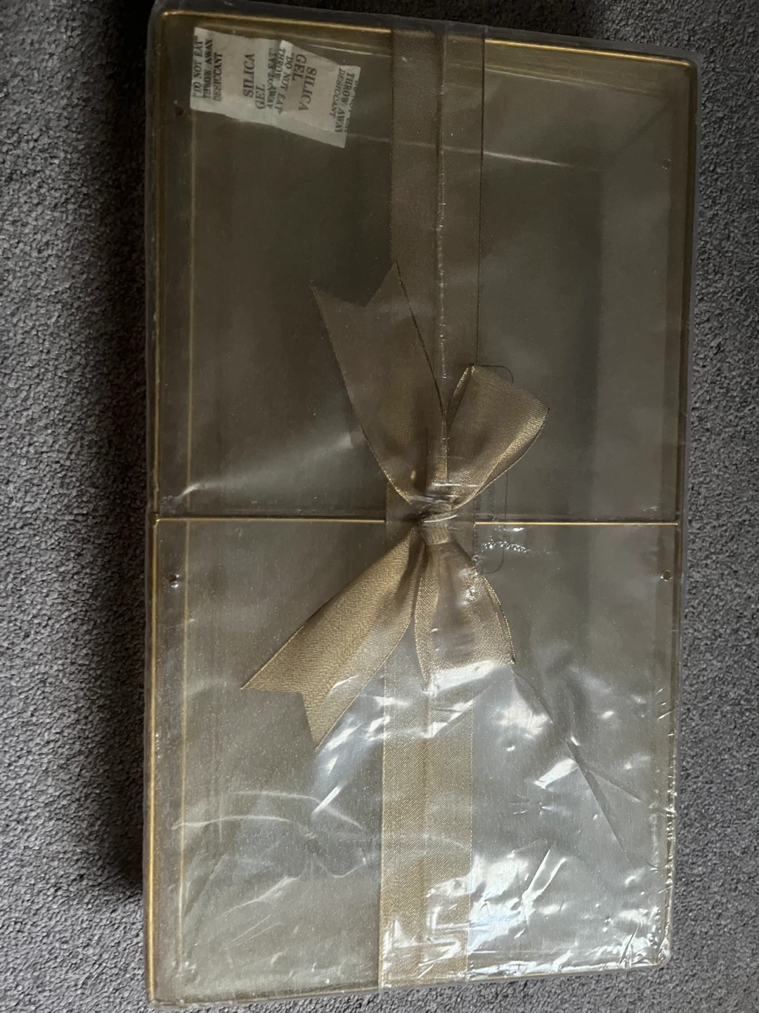 NEW Gift Box / gold metal vanity tray