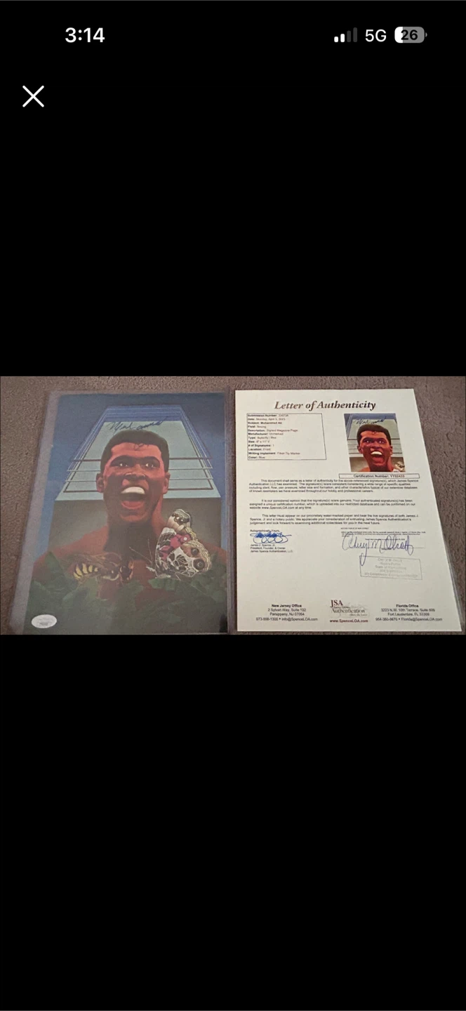 Muhammad Ali signed with COA