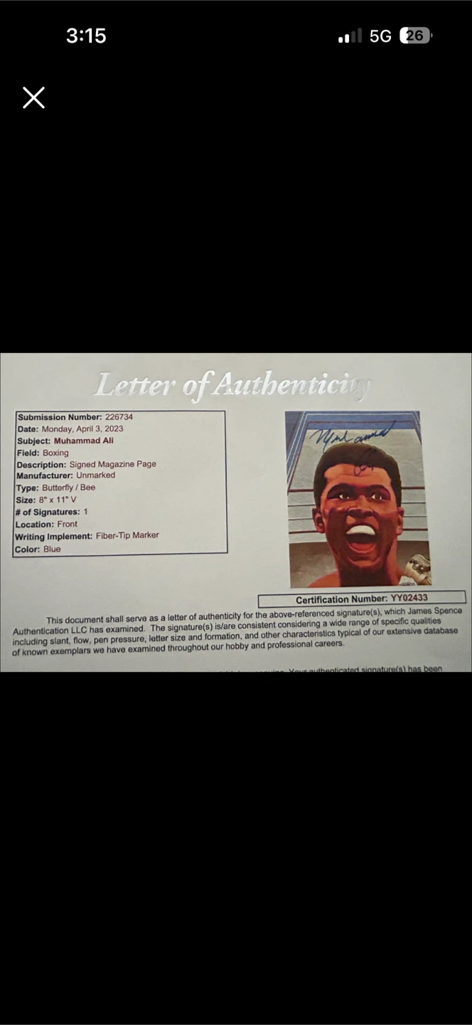Muhammad Ali signed with COA - photo 4