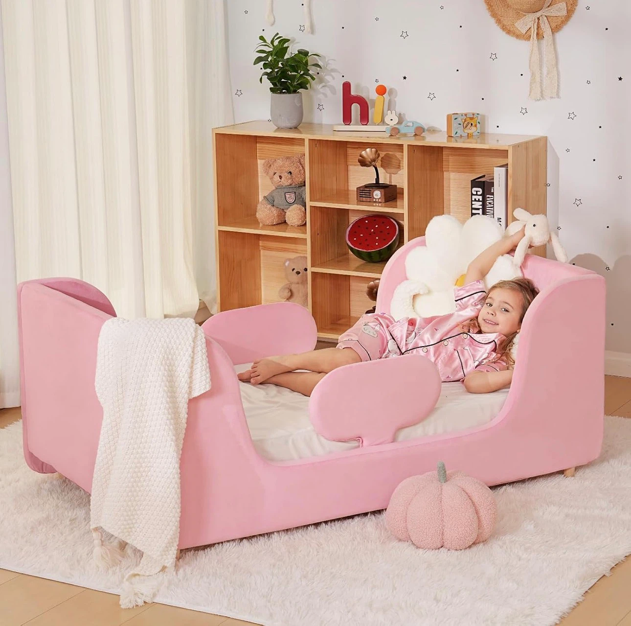 Pink Upholstered Toddler Bed - photo 3