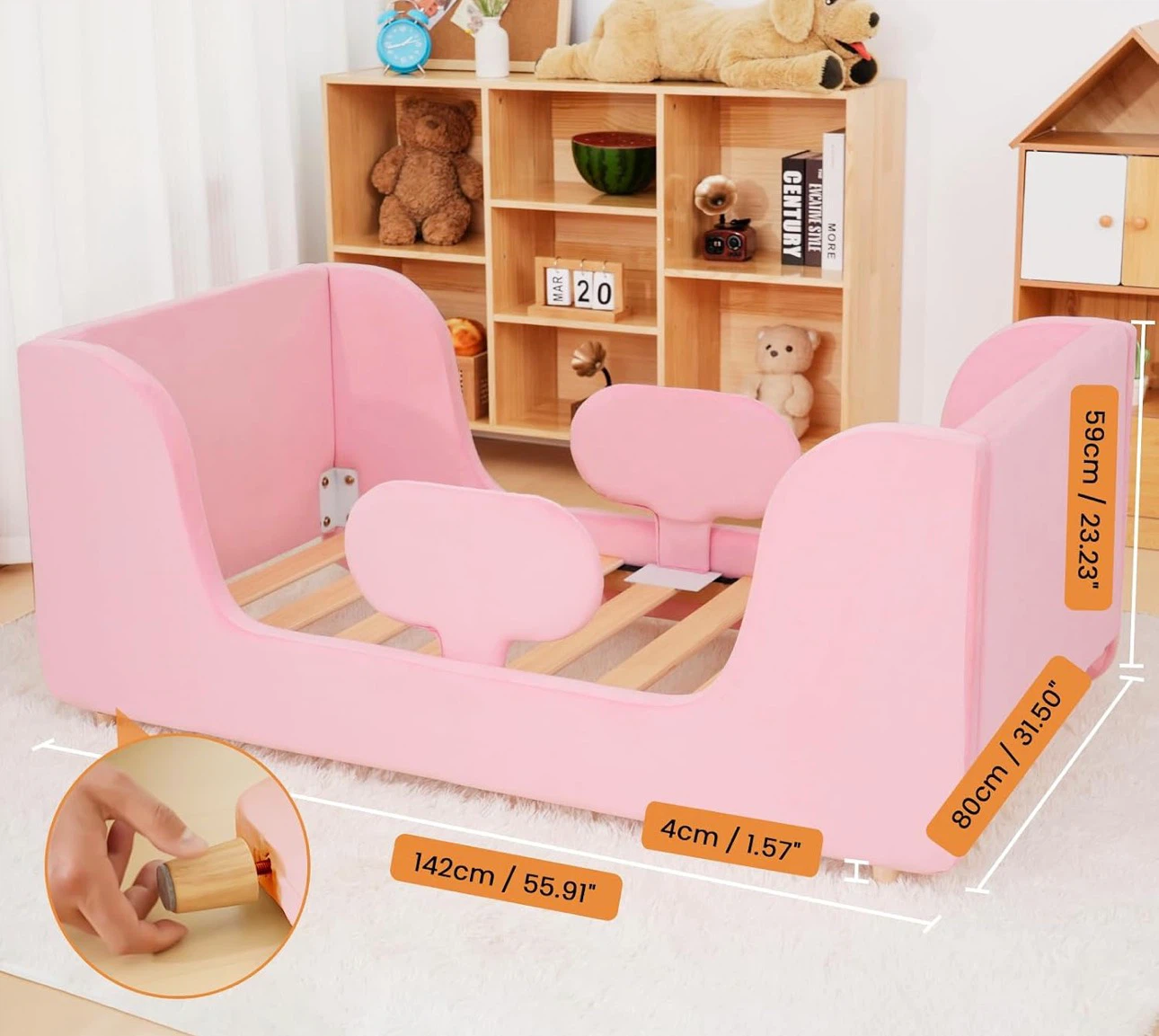 Pink Upholstered Toddler Bed - photo 4