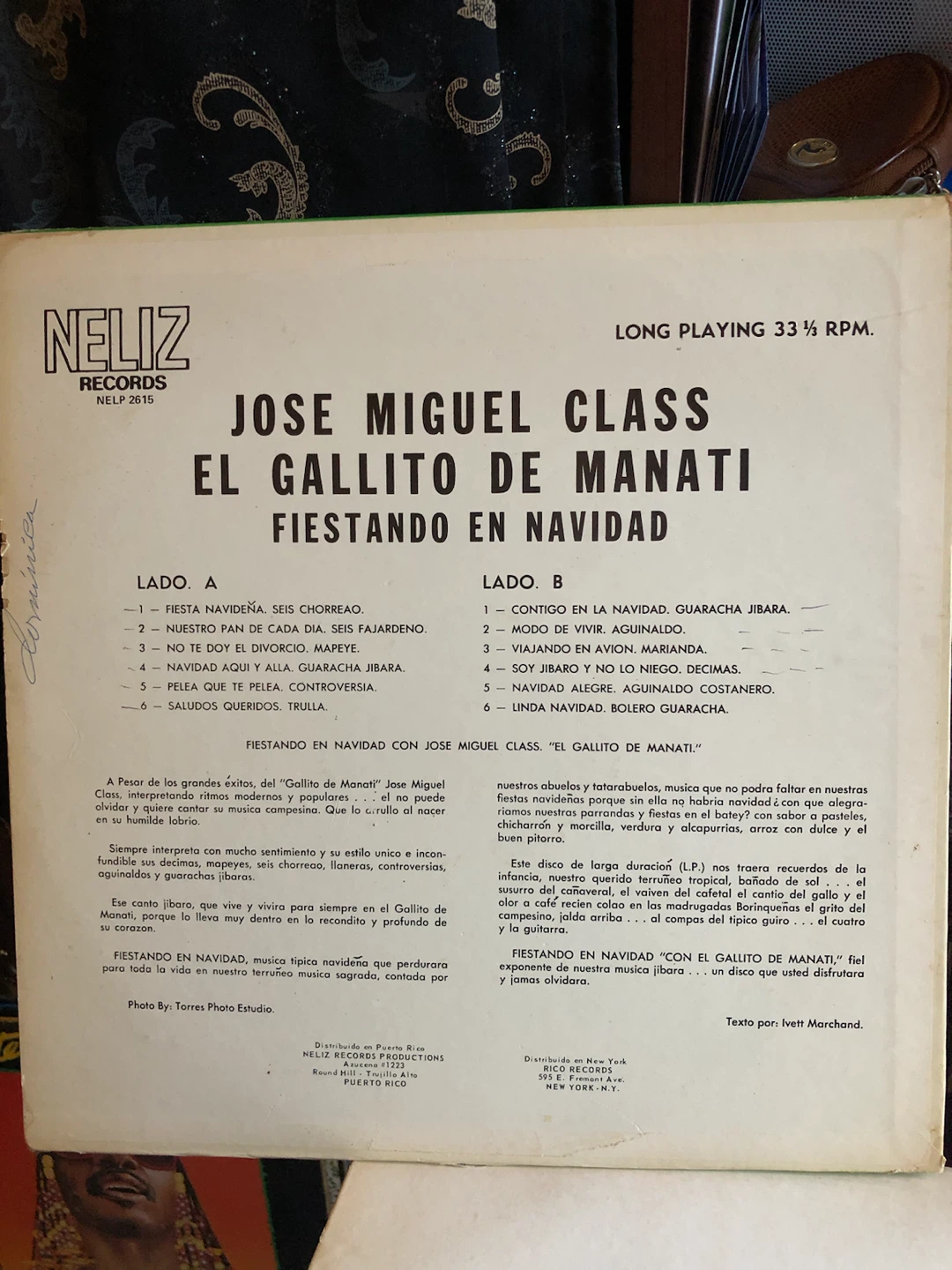Jose Miguel Class Fiestando en Navidad Vinyl Record - photo 2