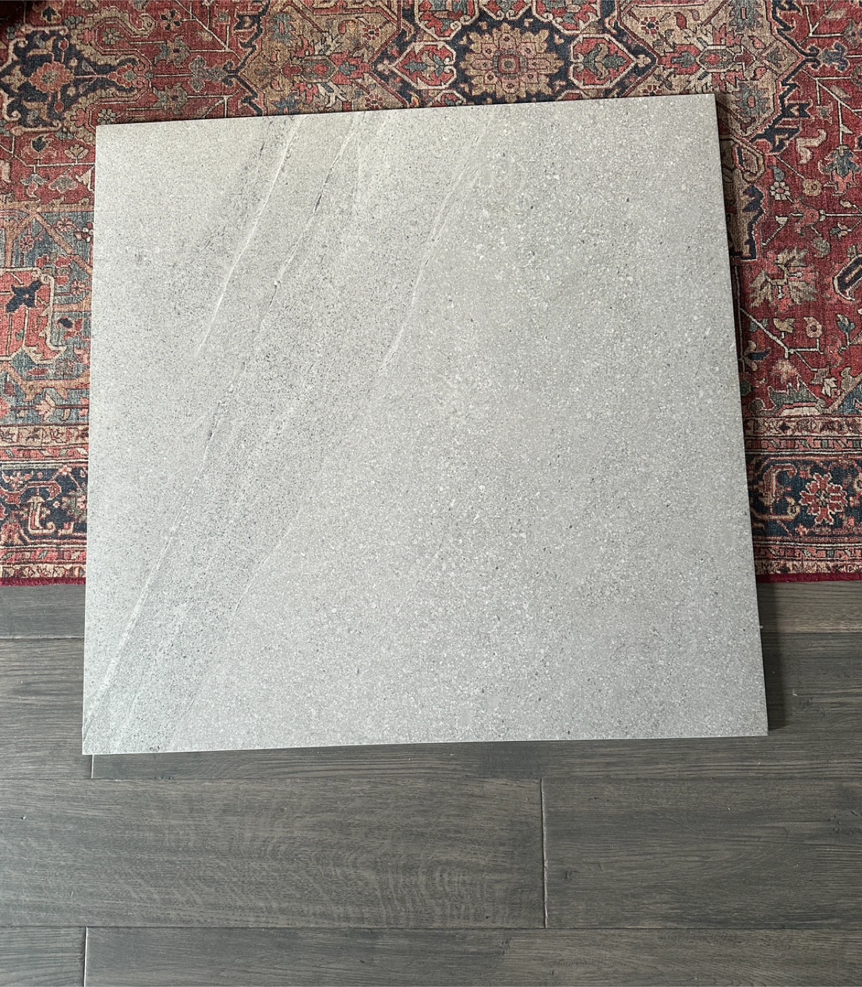 Large Grey Stone-Look Ceramic Floor Tile