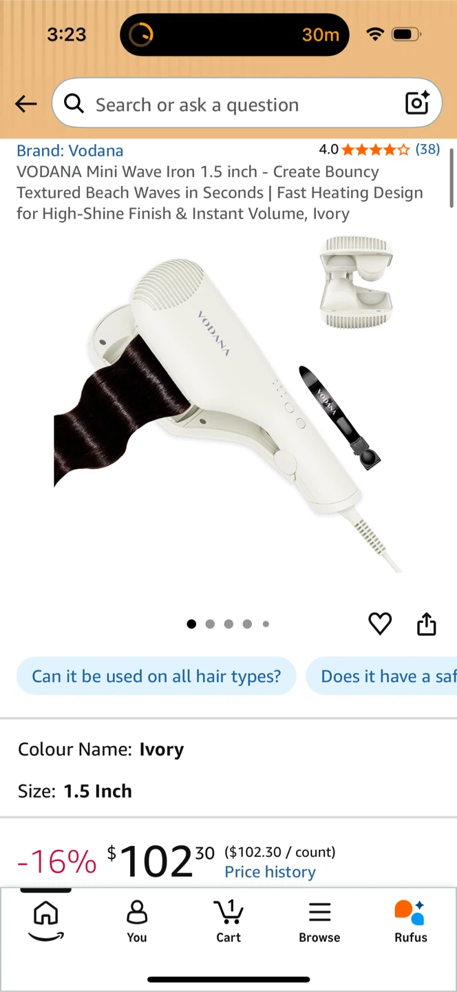 VODANA Mini Wave Iron 1.5 Inch - photo 3
