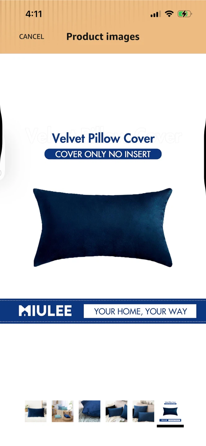 New 2 Pack Miulee Blue Velvet Pillow Cover