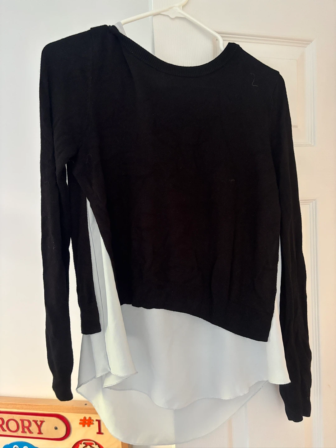 TWIK Black and white layered sweater