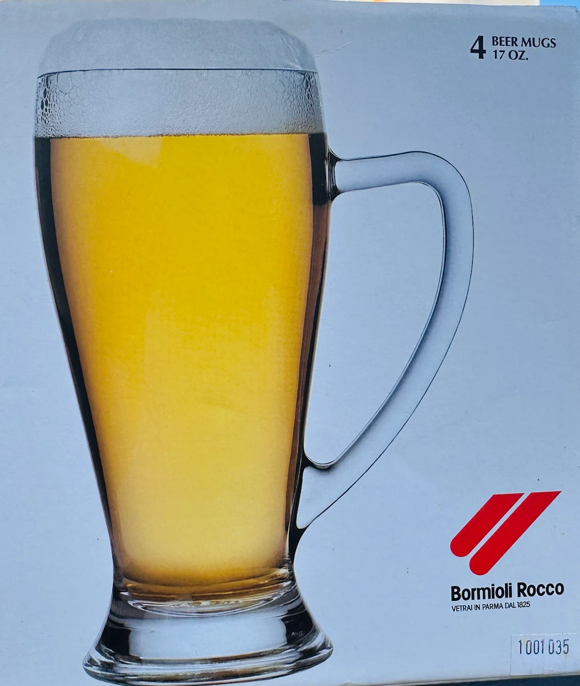 Bormioli Rocco 17 oz. Beer Mugs, Set of 4