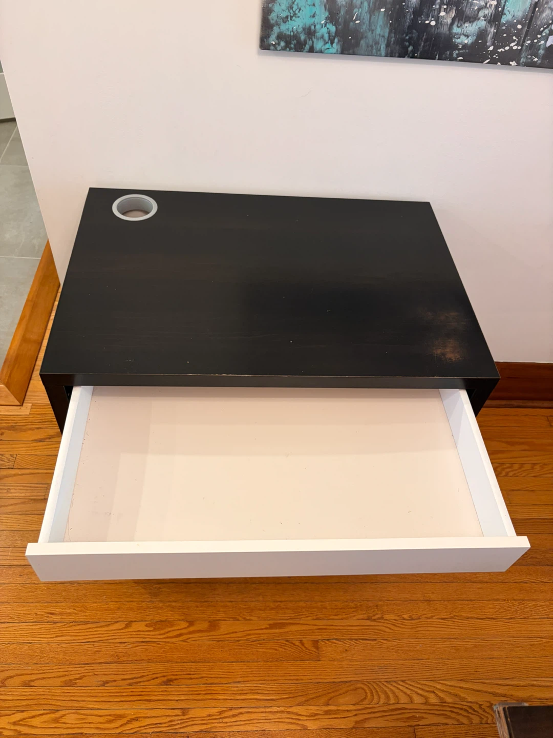 Brown and white desk with drawer (Micke desk IKEA) - photo 2