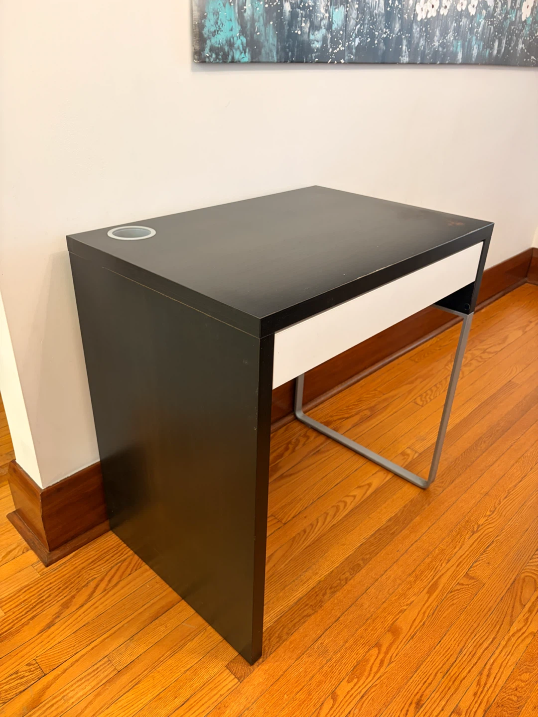 Brown and white desk with drawer (Micke desk IKEA) - photo 3