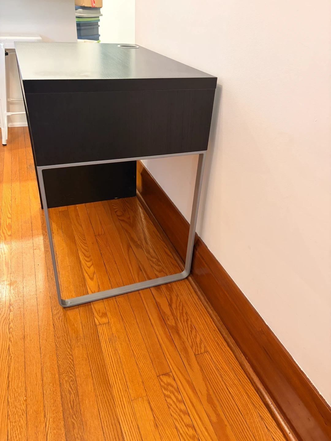 Brown and white desk with drawer (Micke desk IKEA) - photo 4