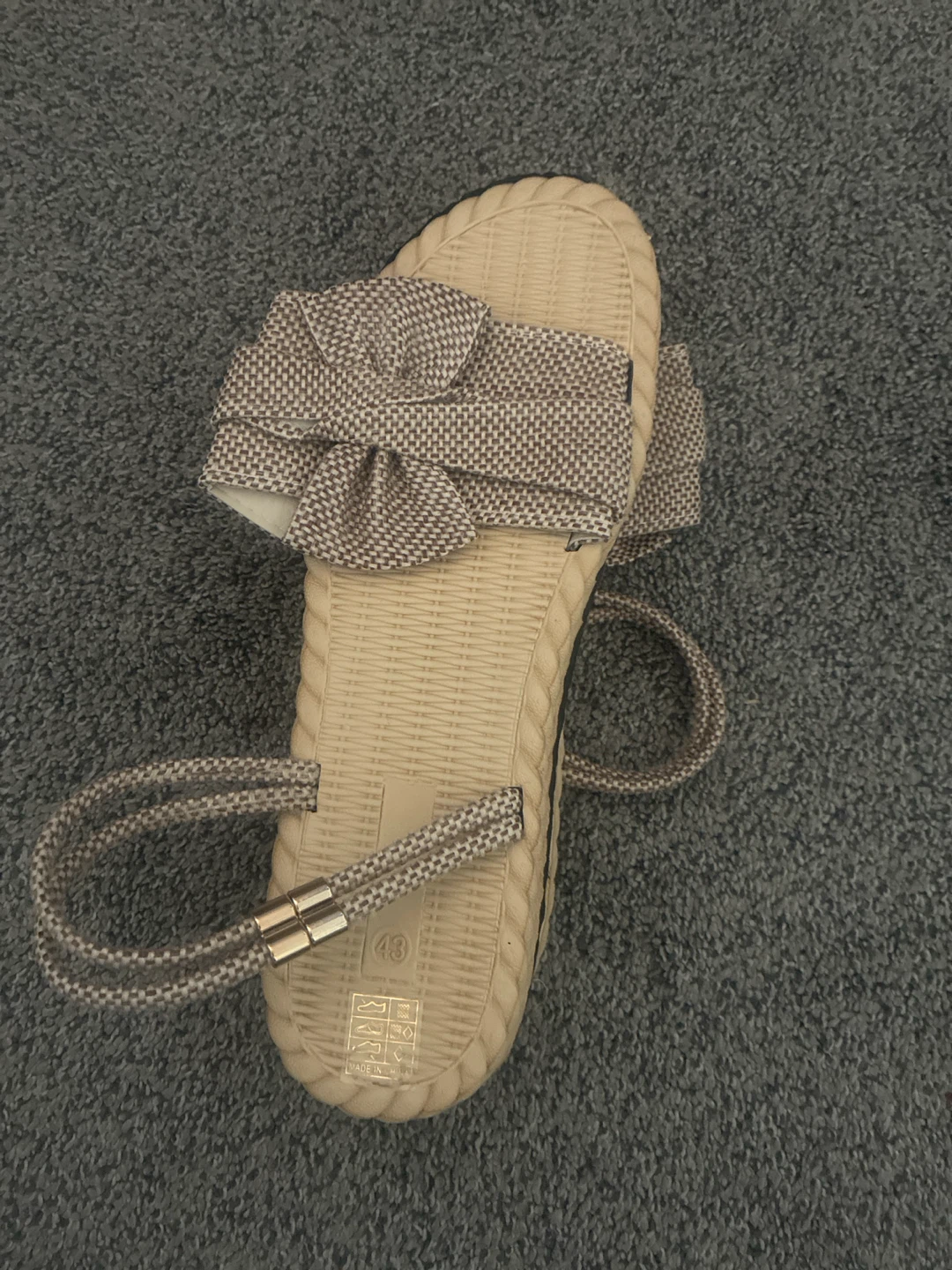 Bow Detail Ankle Strap Sandals Beige - photo 3