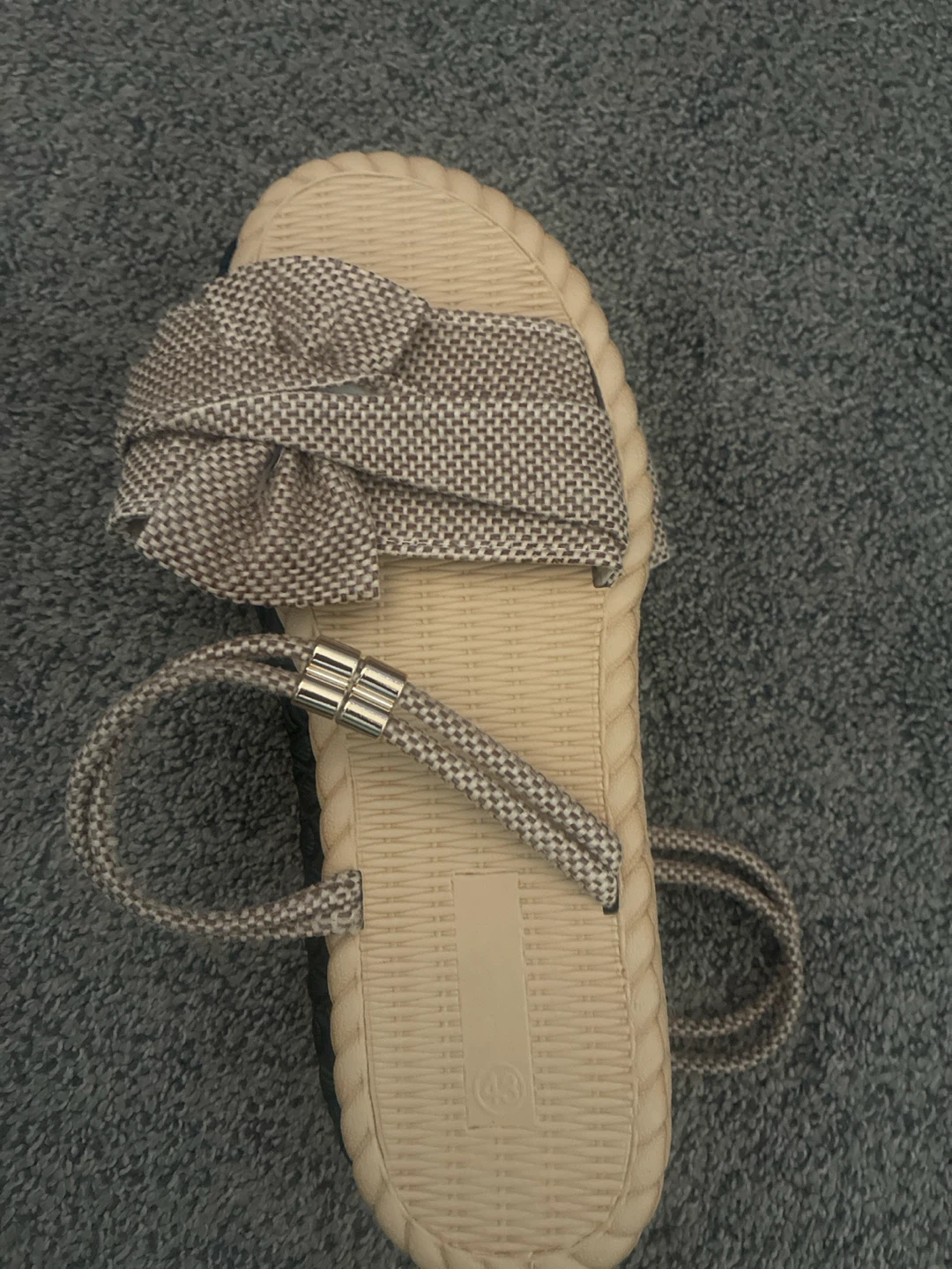 Bow Detail Ankle Strap Sandals Beige - photo 4
