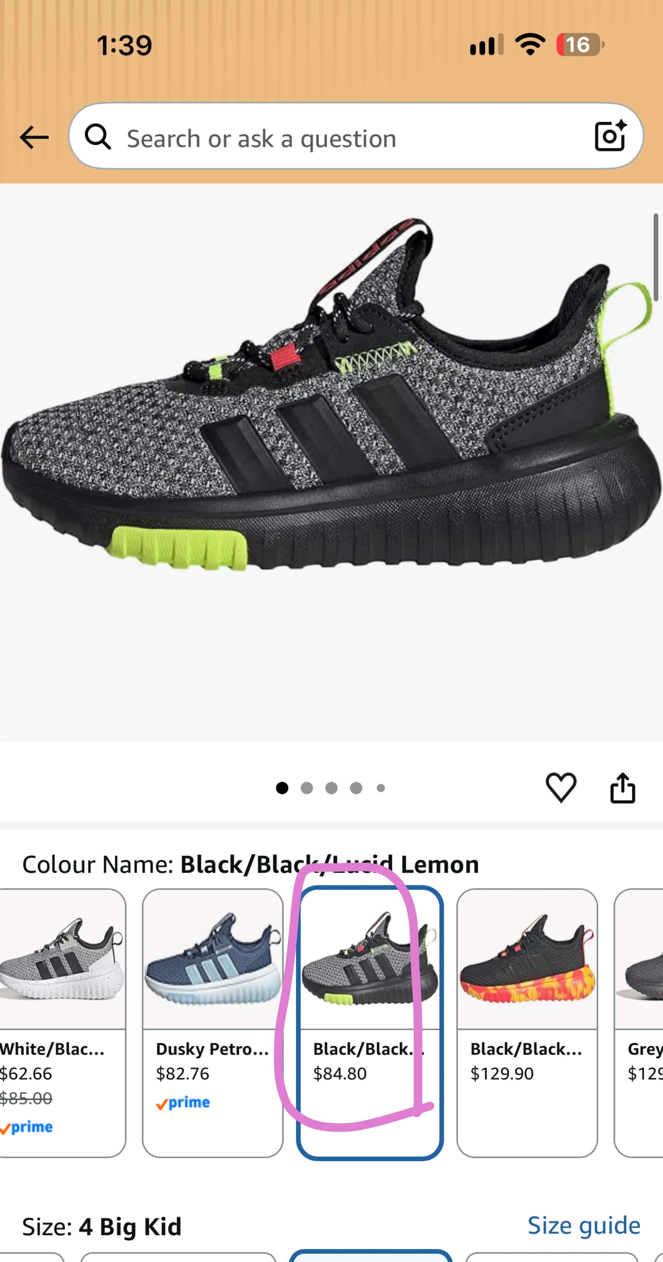 Adidas Kids Running Shoes Black/Grey - photo 2