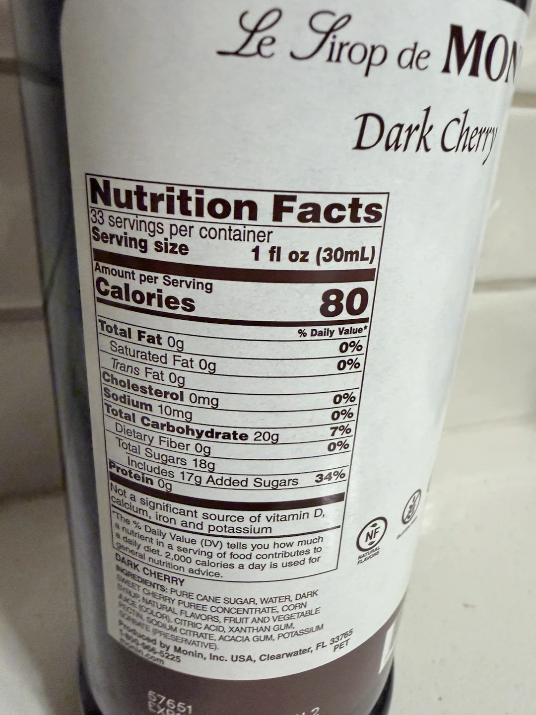 Monin Dark Cherry Premium Gourmet Syrup - photo 4