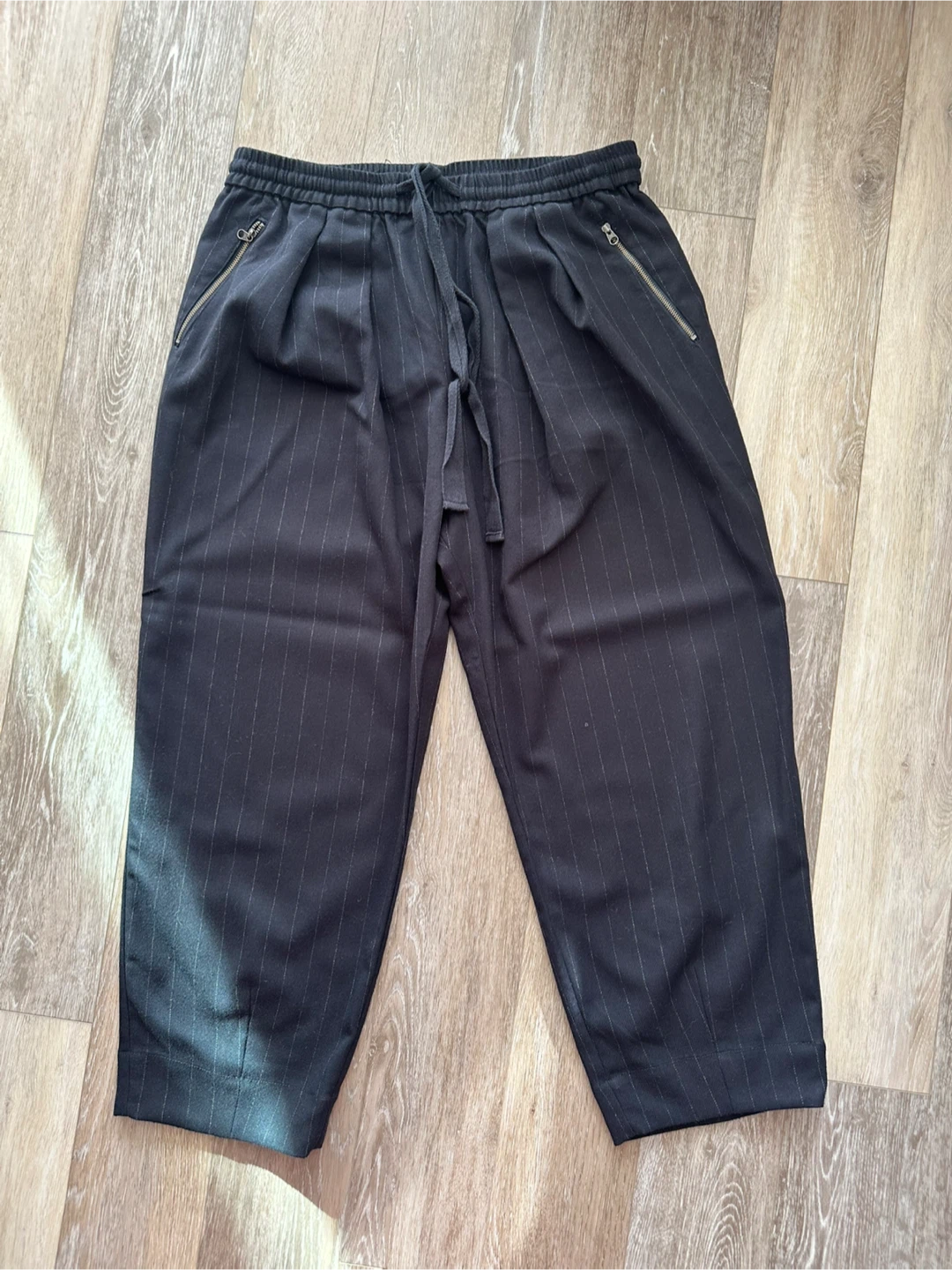 Free People Dark Navy Pinstriped Pants S