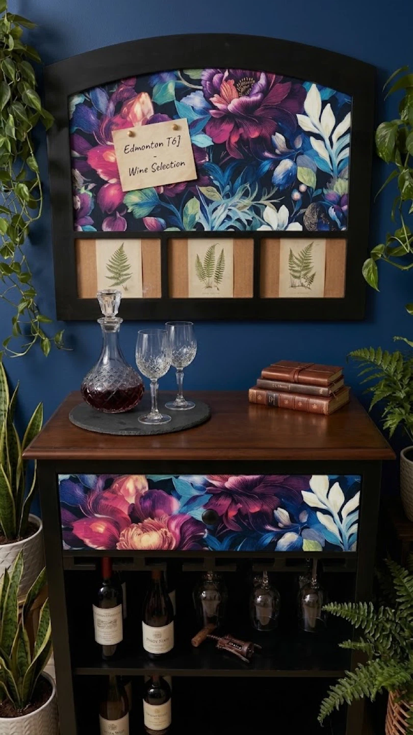 Solid Wood Wine Cabinet & Display Station