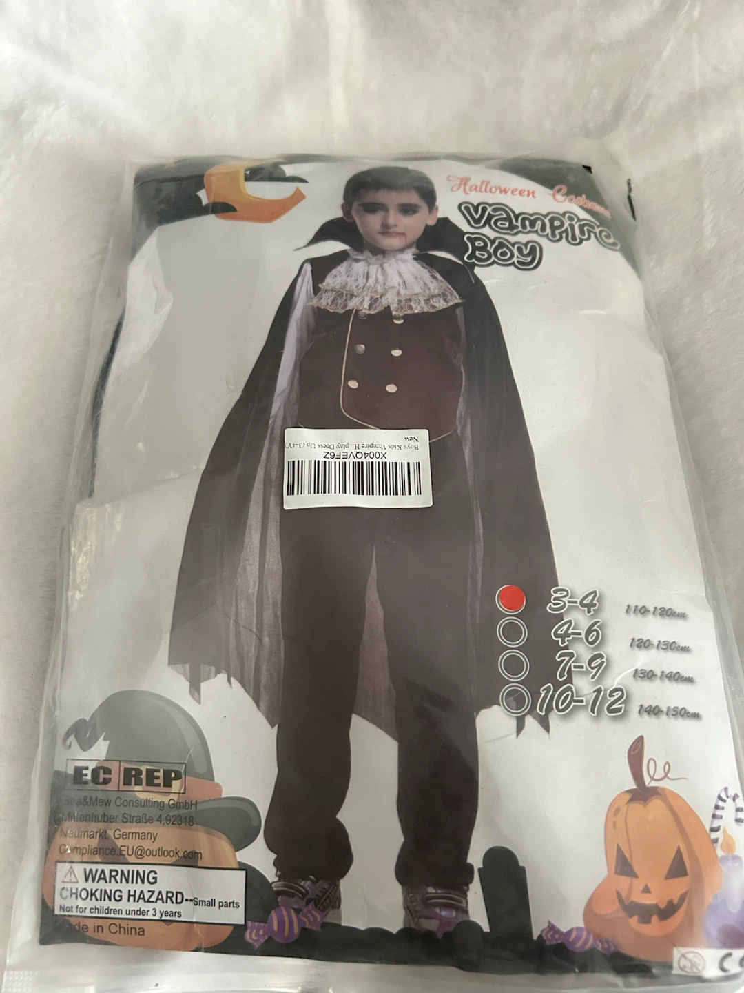New-Kids Vampire Costume Set 3 To 4 Years! - photo 3