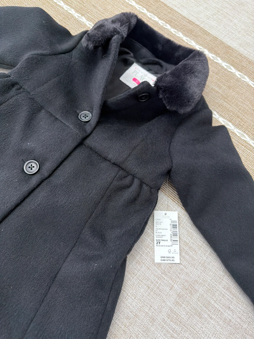 The Children's Place Black Coat Size 2T - photo 3