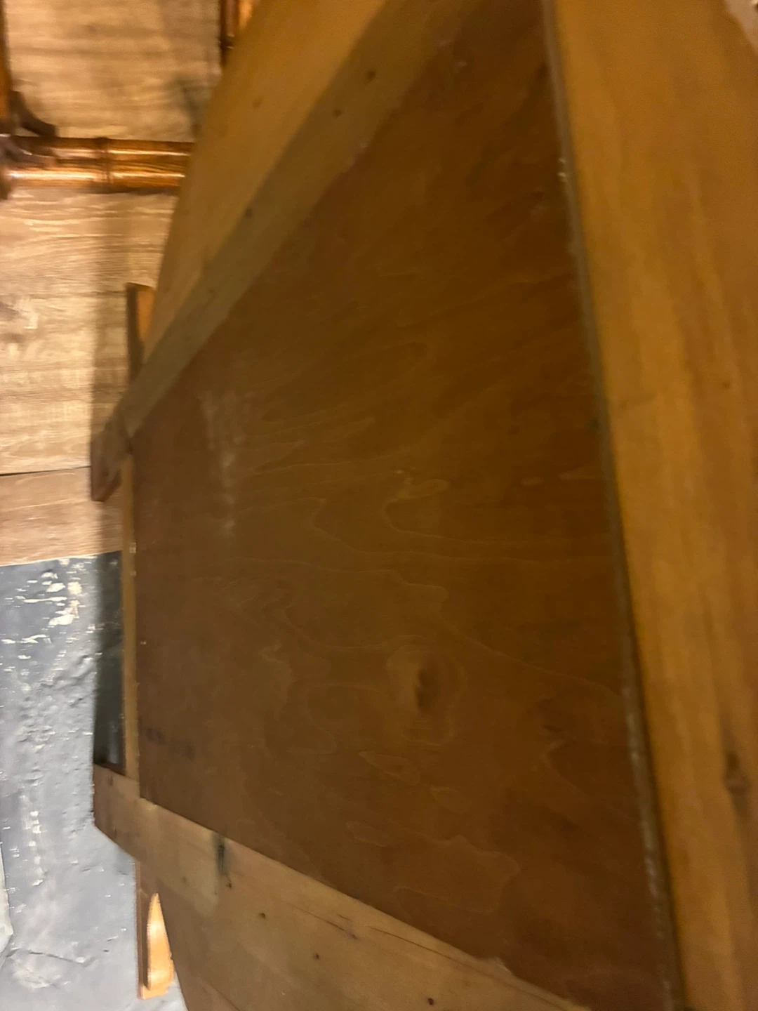 Vintage Round Wood Vanity Mirror - photo 2