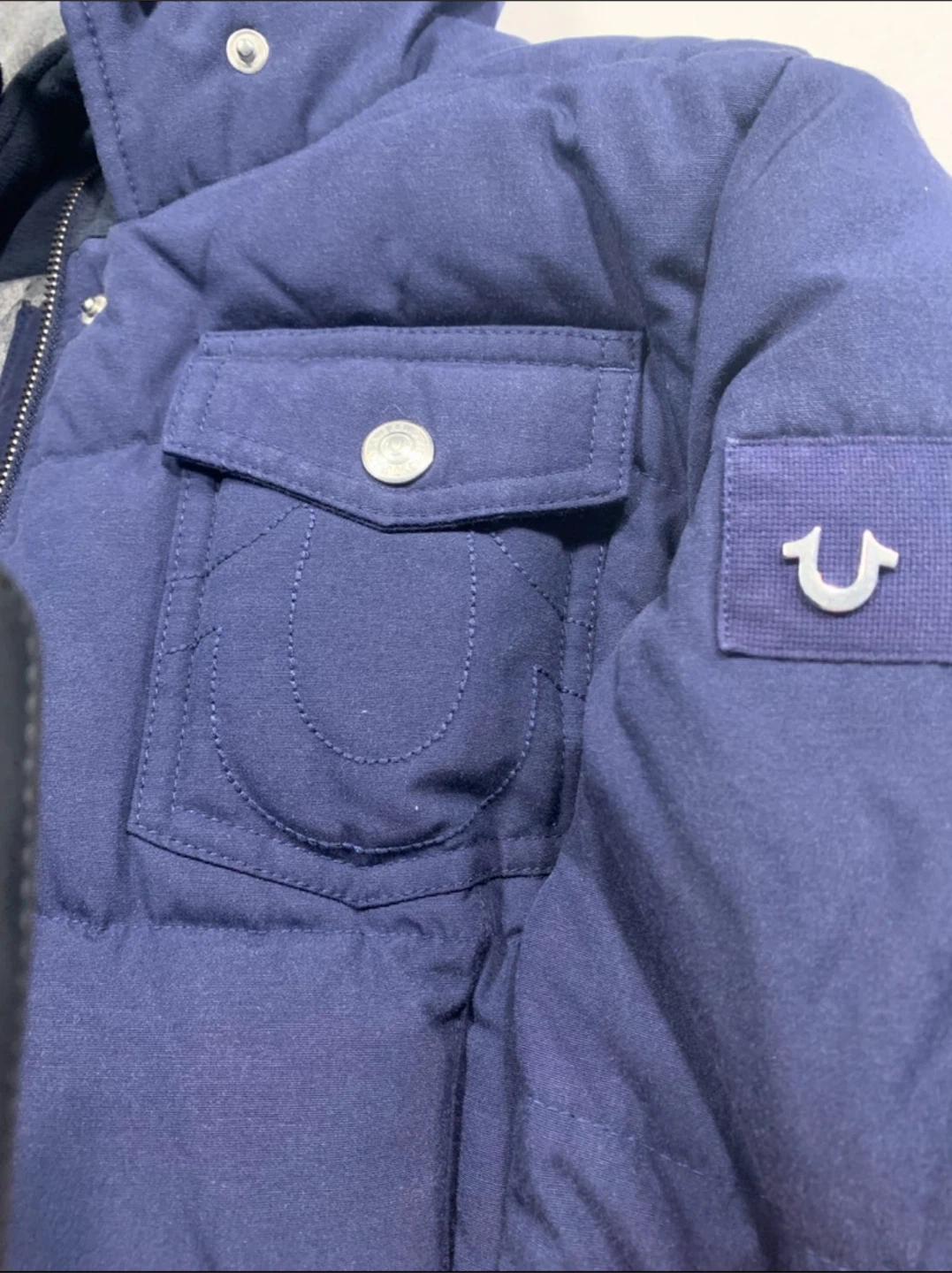 True Religion Navy Blue Puffer Jacket