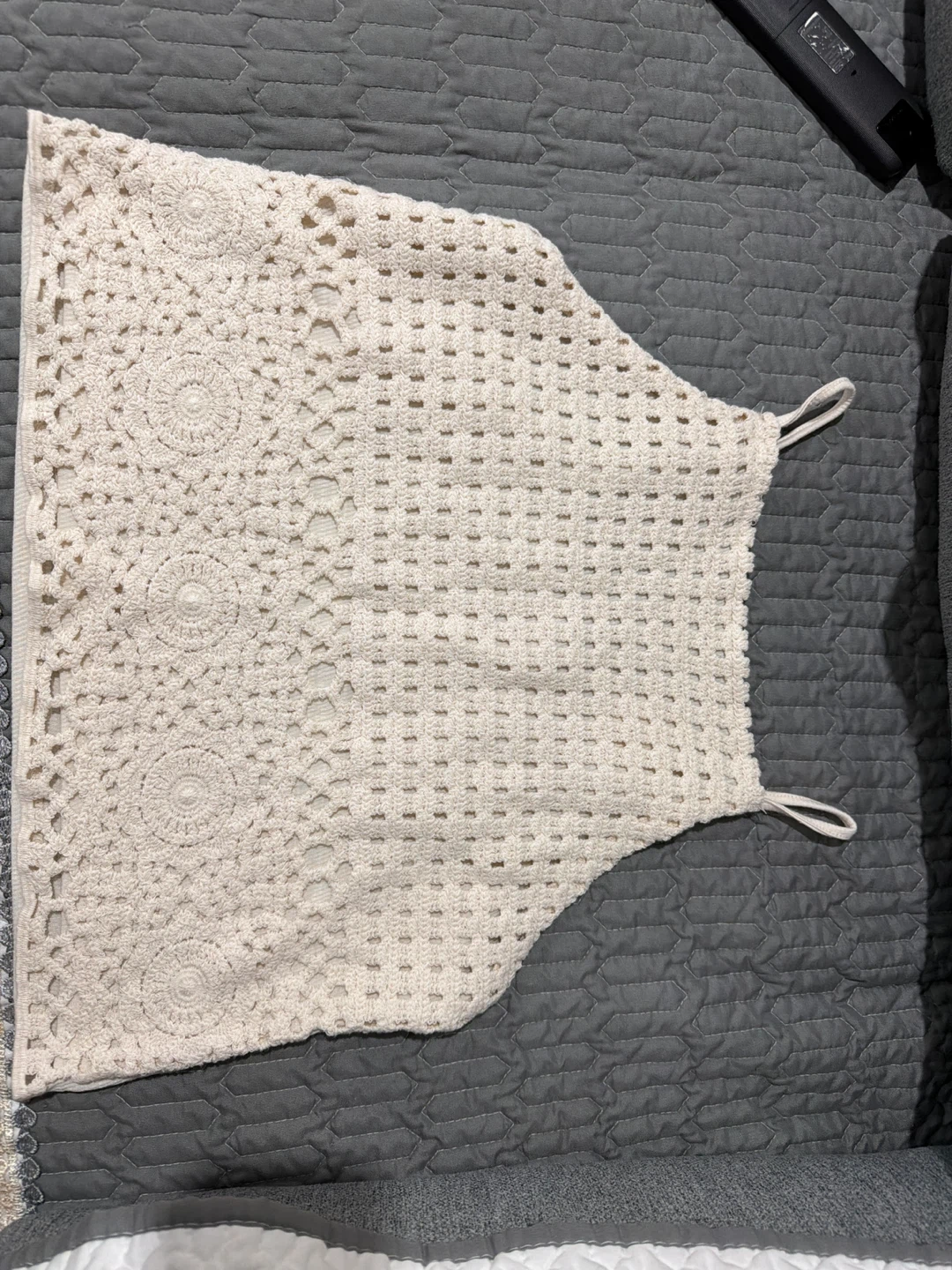 Cream crochet tank top
