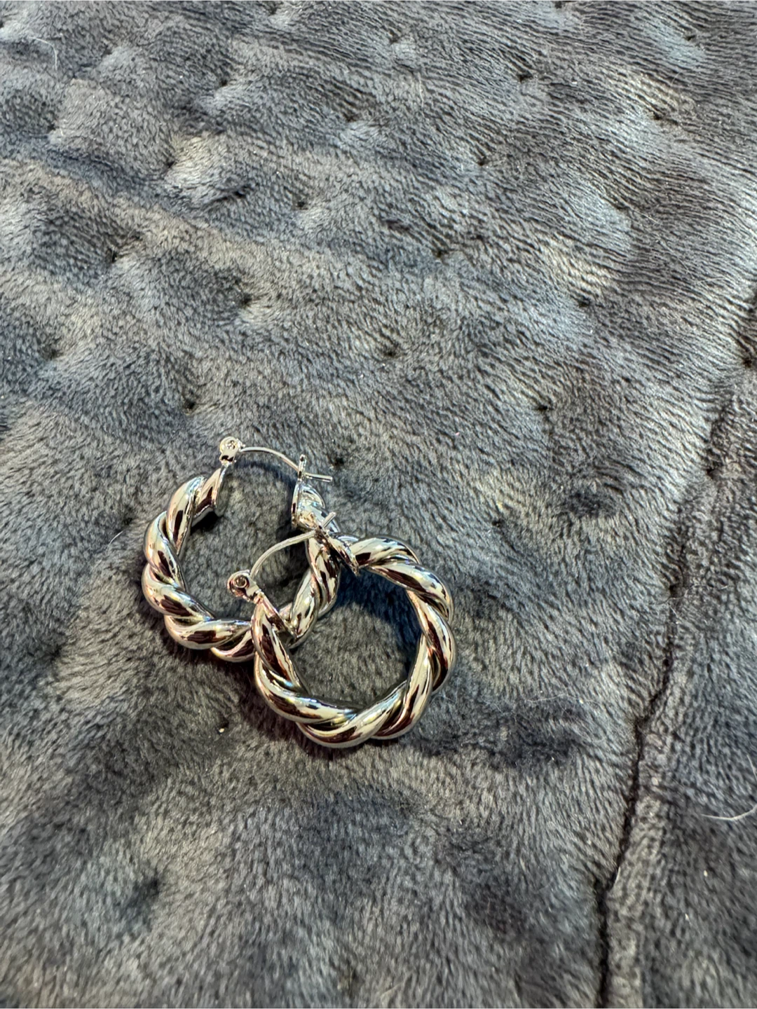 Silver-Tone Twisted Hoop Earrings