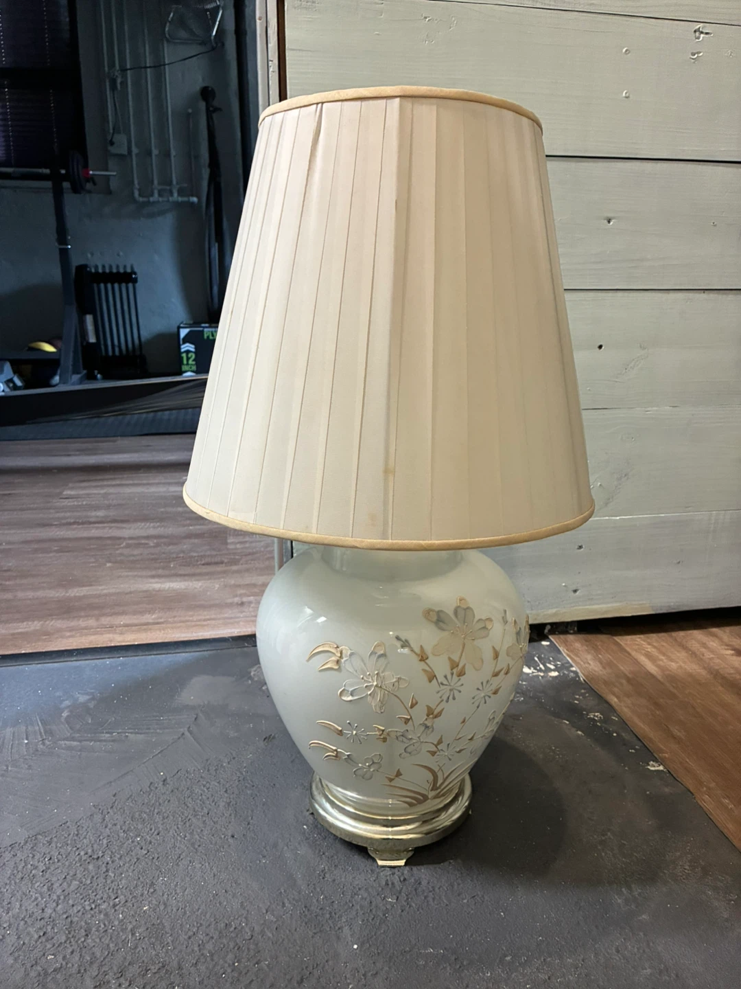 Vintage Floral Glass Table Lamp