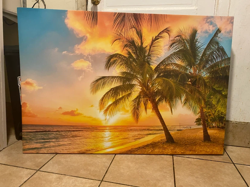 Tropical Sunset Beach Wall Art Canvas