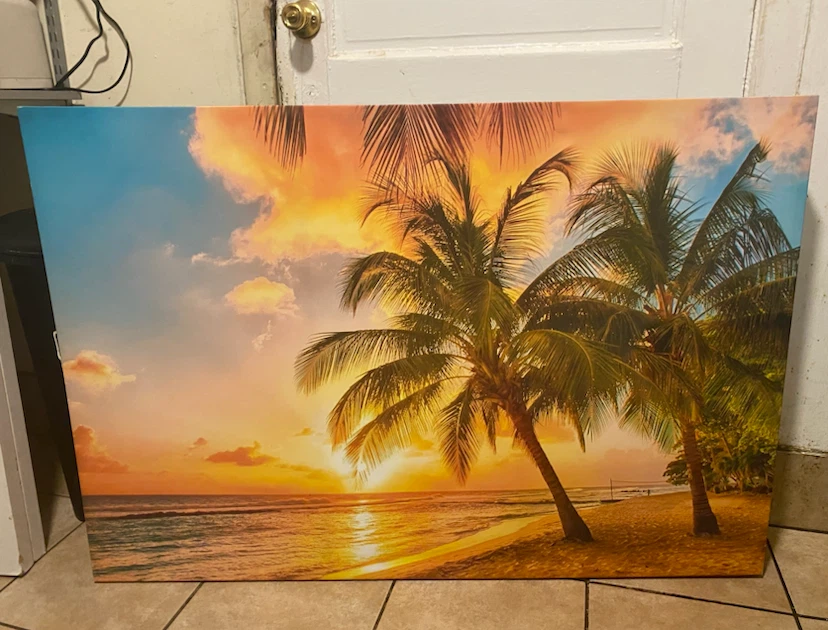 Tropical Sunset Beach Wall Art Canvas - photo 2