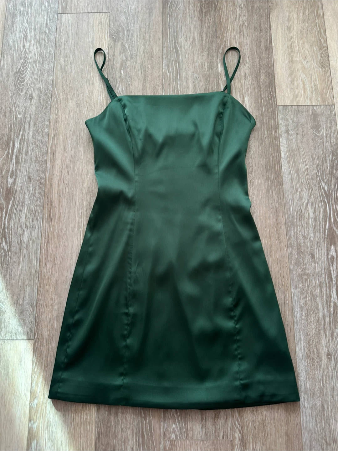 ARITZIA Sunday Best Green Satin Mini Dress