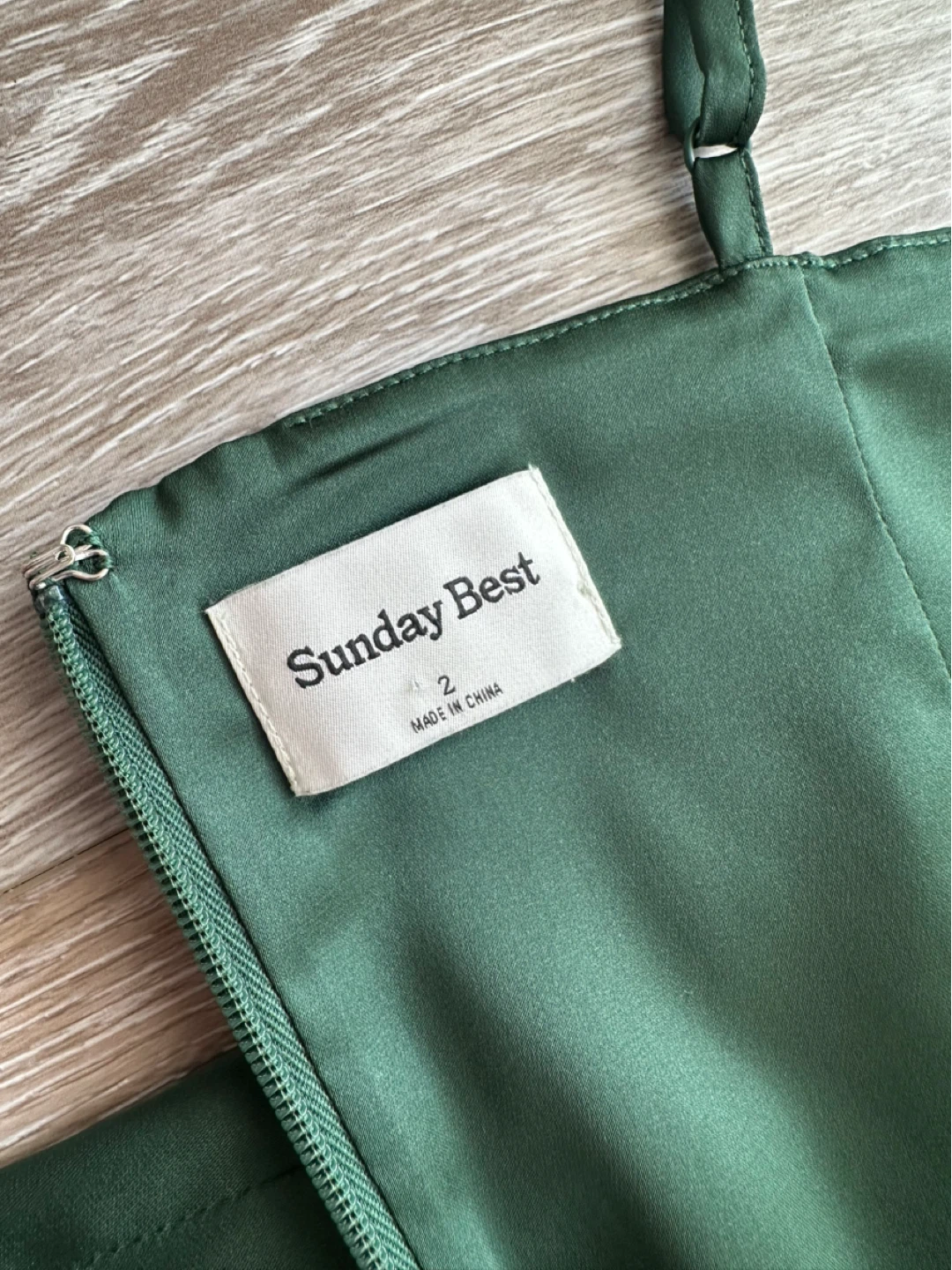 ARITZIA Sunday Best Green Satin Mini Dress - photo 3