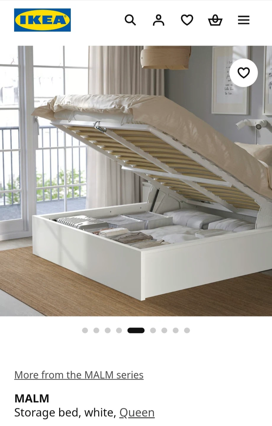 IKEA MALM Queen Storage Bed - White - photo 3
